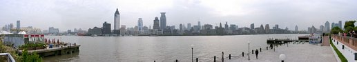 Bund Panorama - fotografiert von der gegenüberliegenden Uferseite in Pudong