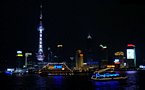 Die Pudong Skyline bei Nacht